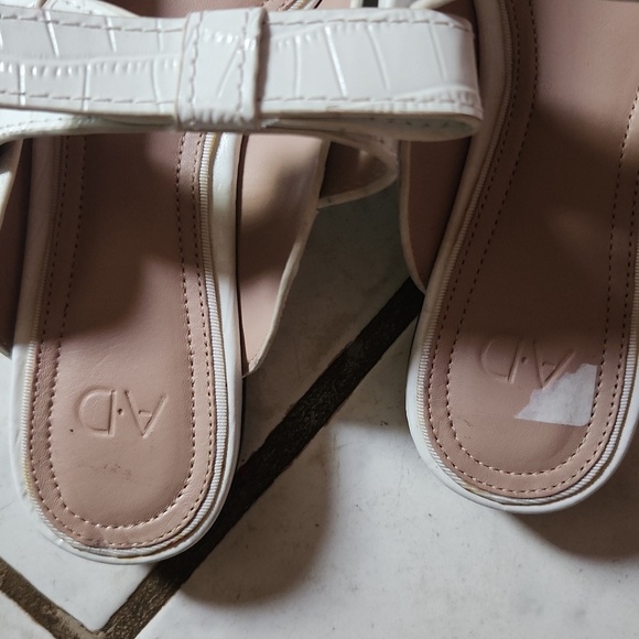 AD & Daughters Shoes 6.5 Jemma Croc White Leather Flat Pointed Slip On Mule - Picture 5 of 11